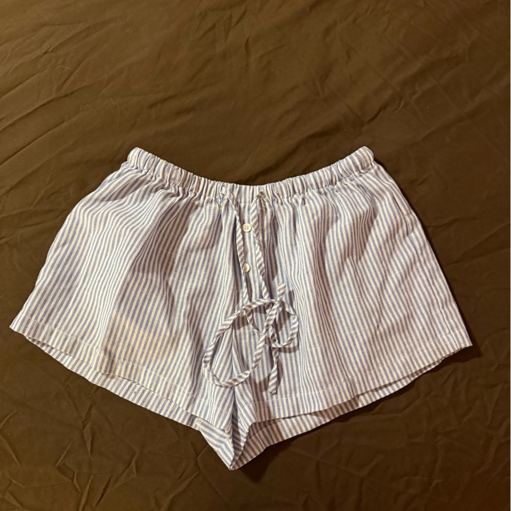 SHEIN Blue and White Striped Shorts